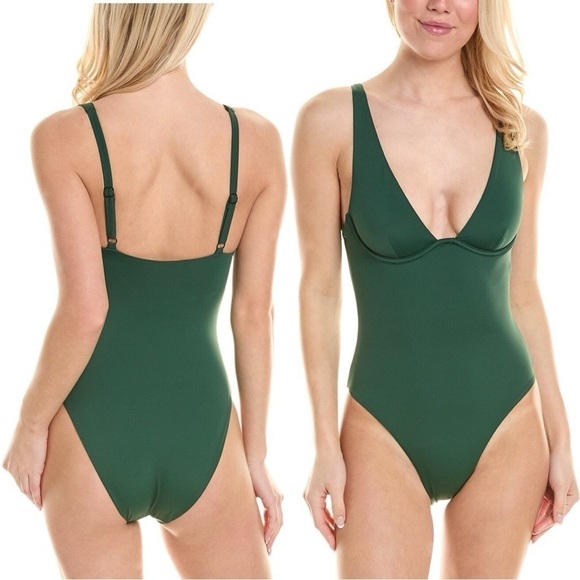 NWT ONIA Sylvie One Piece in Forest Green Sz M - Picture 1 of 7